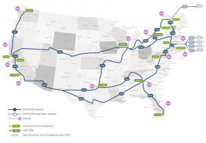 The OVH America network. 500 Gbps capacity to the internet