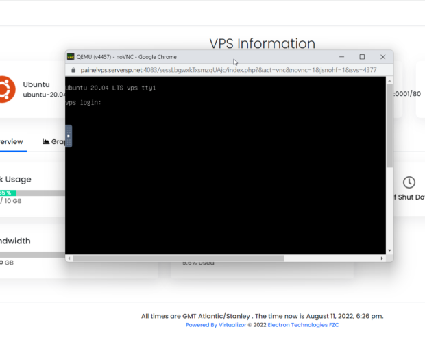 Virtual Data Center 15 vps novnc