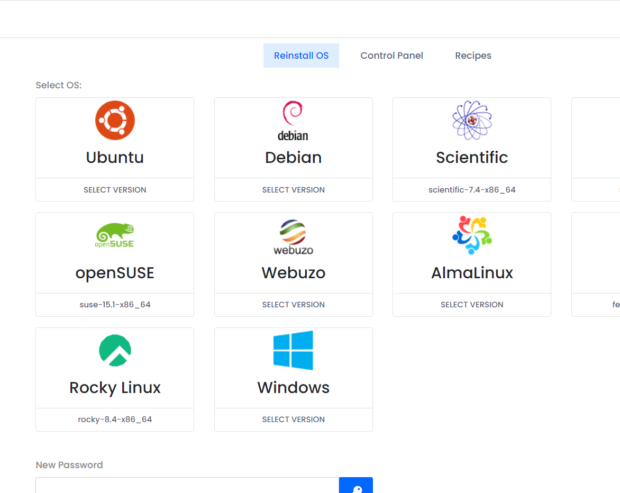 Virtual Data Center 13 vps reinstalar
