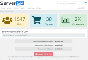affiliate dashboard